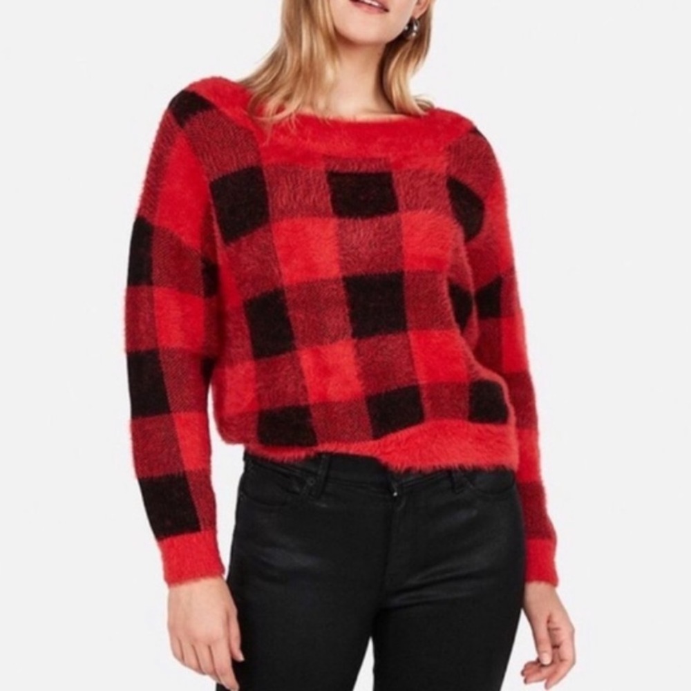 Express plaid cropped sweater. Size small